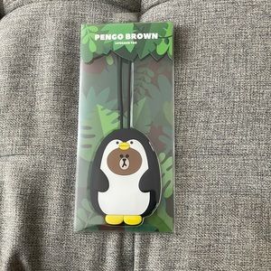LINE FRIENDS Pengo Brown Luggage Tag